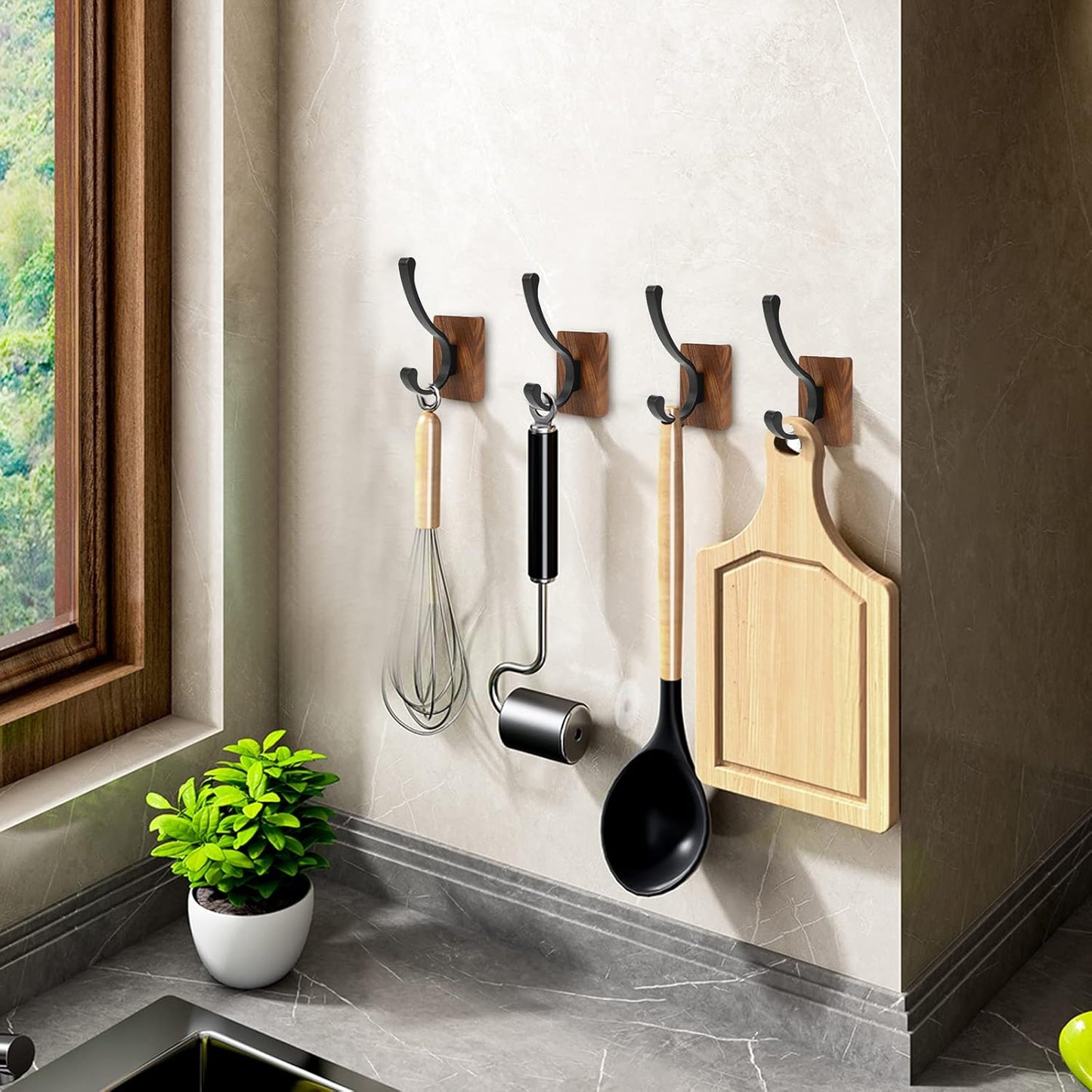 Crochet Mural - WoodHook™ - Double Noir - Ma Casa Décor