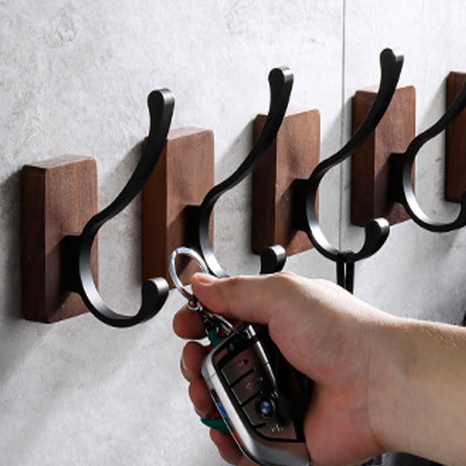 Crochet Mural - WoodHook™ - Double Noir - Ma Casa Décor