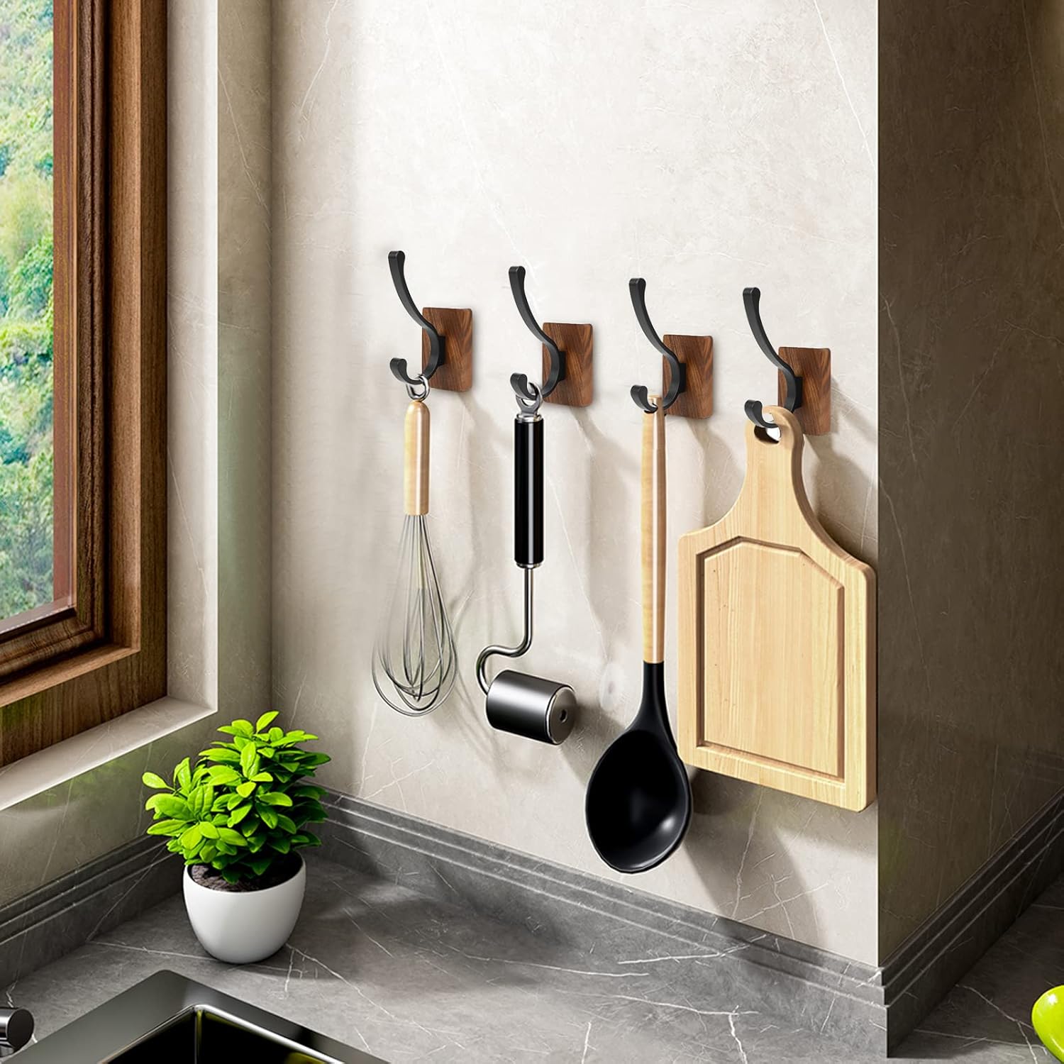 Crochet Mural - WoodHook™ - Double Noir - Ma Casa Décor