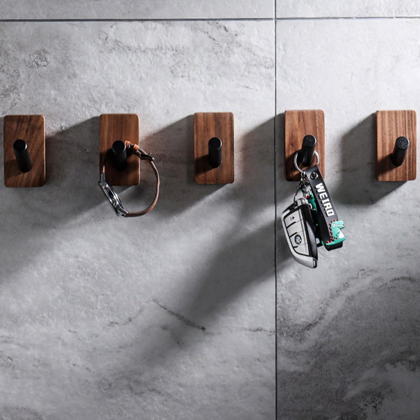 Crochet Mural - WoodHook™ - Rectangle Noir - Ma Casa Décor