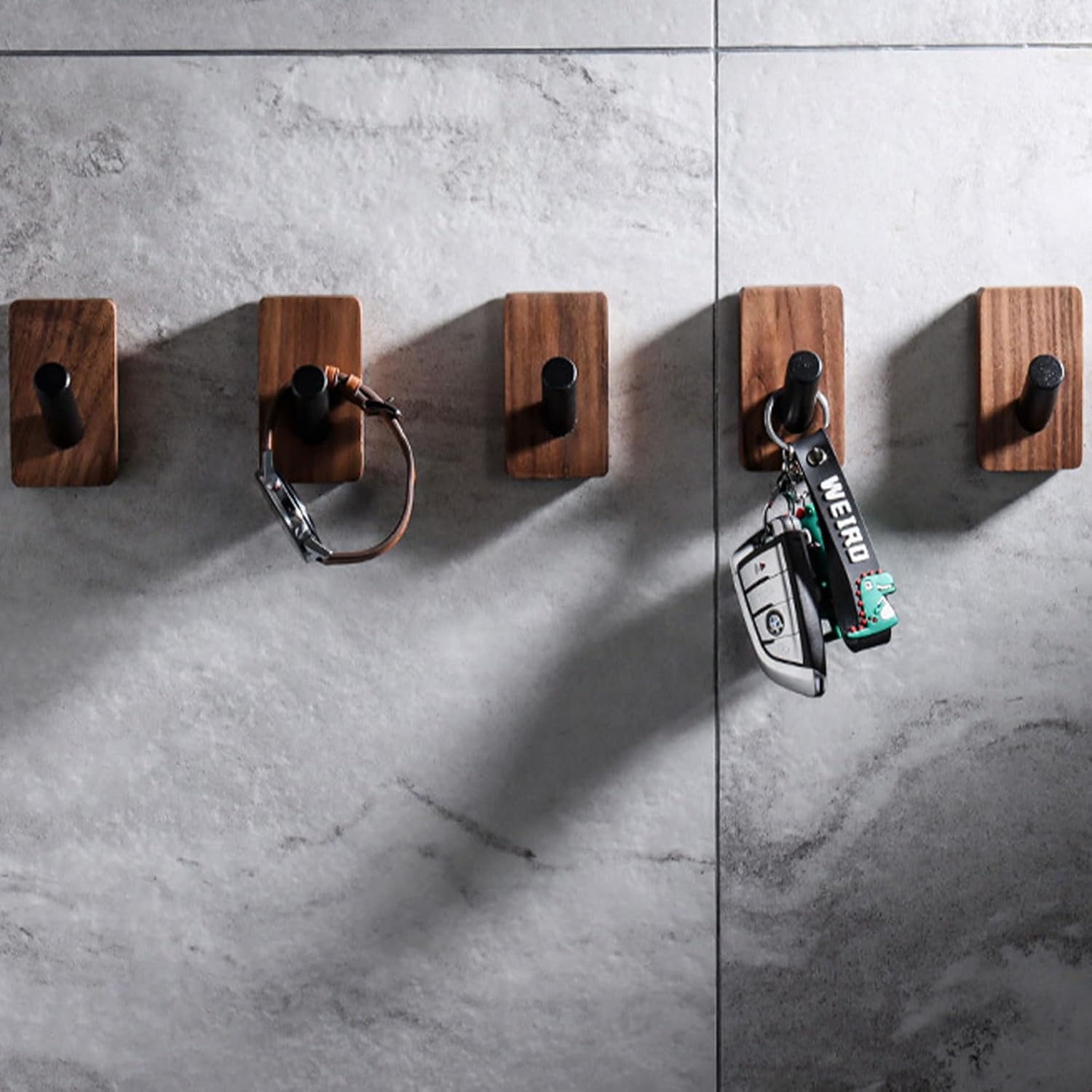 Crochet Mural - WoodHook™ - Rectangle Noir - Ma Casa Décor