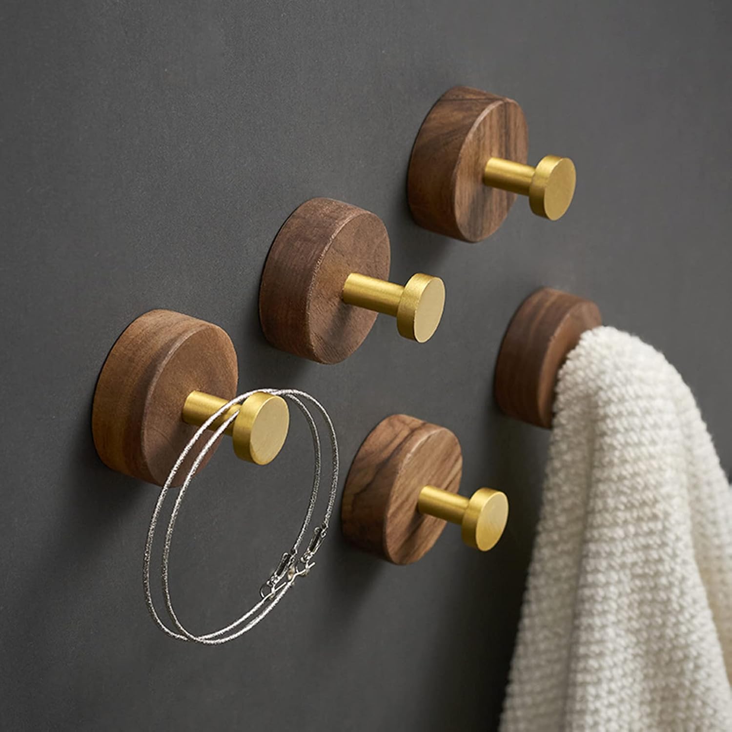 Crochet Mural - WoodHook™ - Rond Doré - Ma Casa Décor