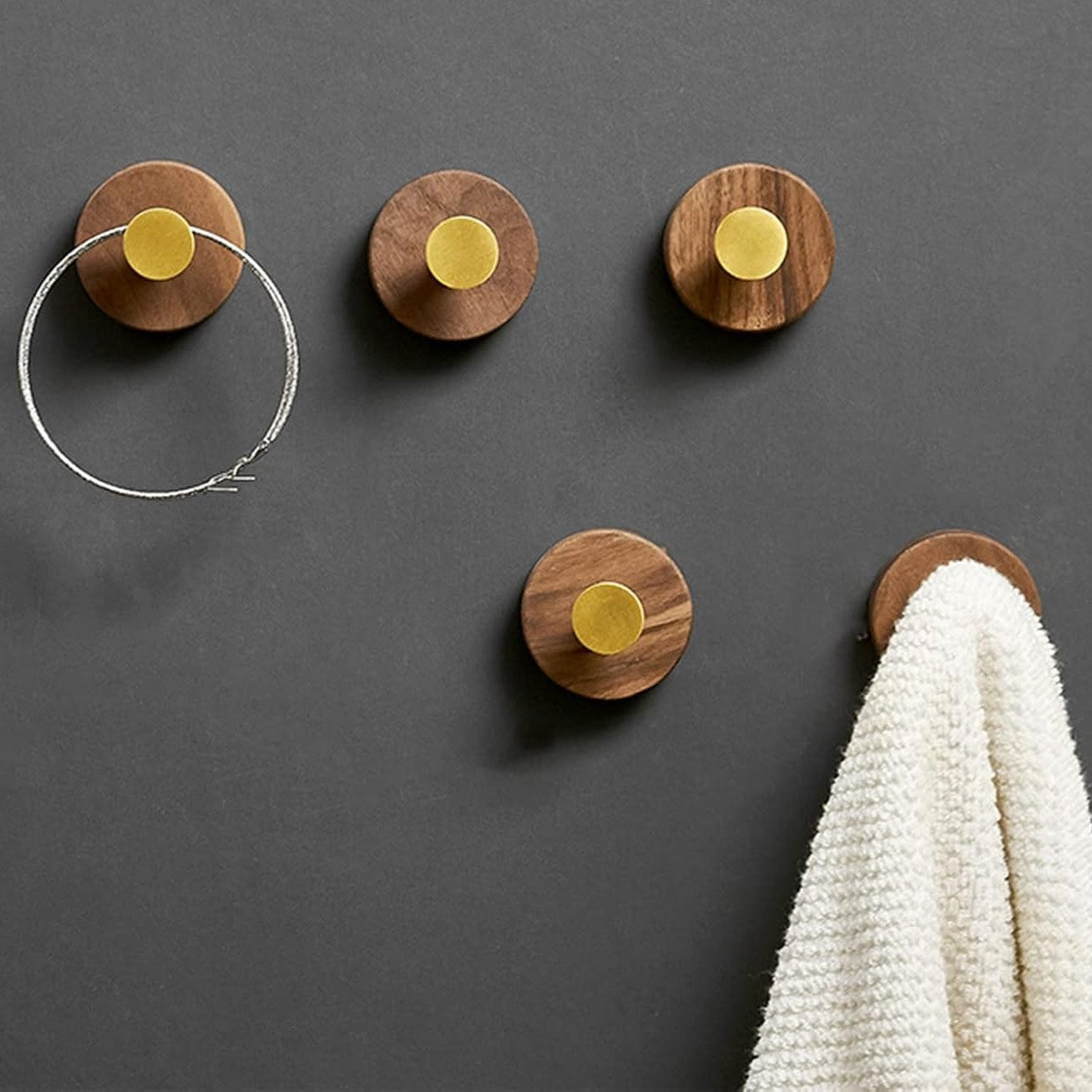 Crochet Mural - WoodHook™ - Rond Doré - Ma Casa Décor