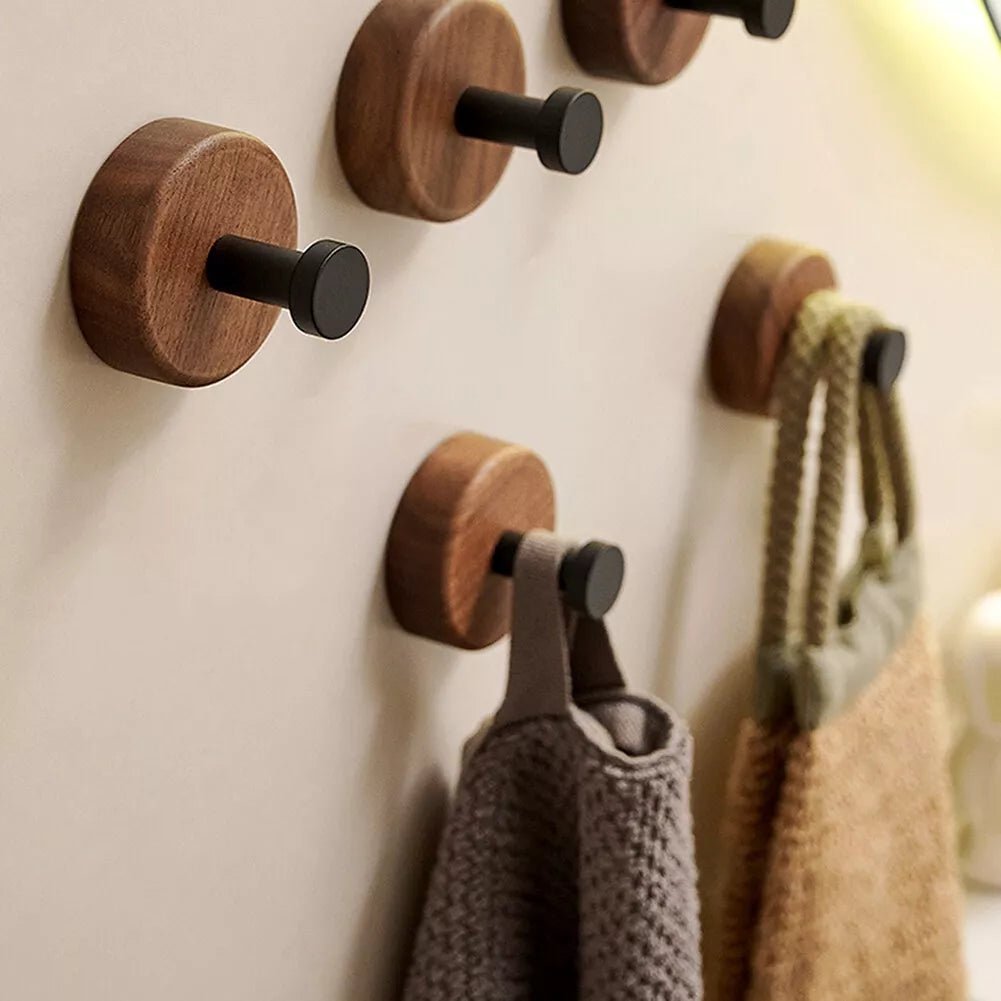 Crochet Mural - WoodHook™ - Rond Noir - Ma Casa Décor