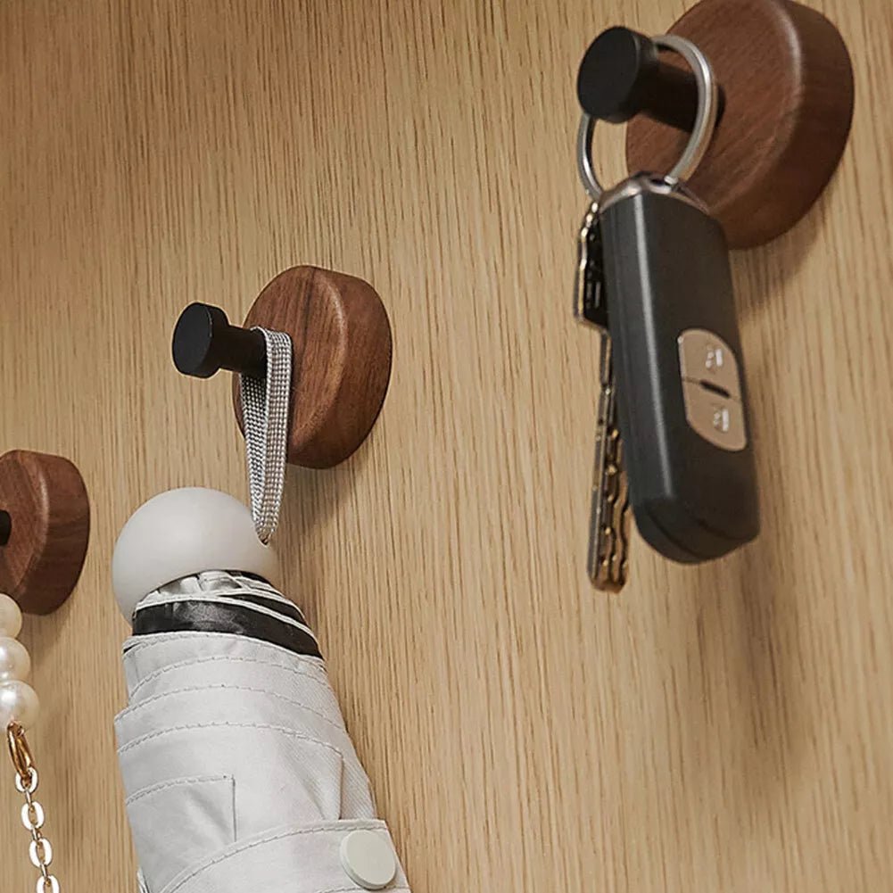 Crochet Mural - WoodHook™ - Rond Noir - Ma Casa Décor