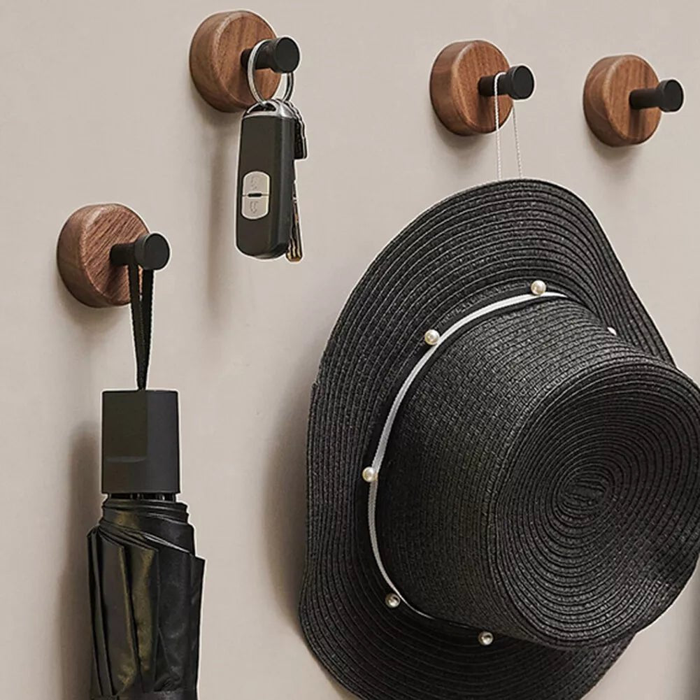 Crochet Mural - WoodHook™ - Rond Noir - Ma Casa Décor