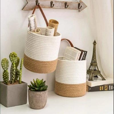 Panier mural - WallHangingFlowerBasket™ - Marron&blanc - Ma Casa Décor