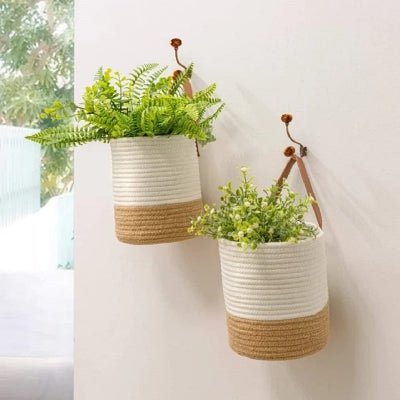 Panier mural - WallHangingFlowerBasket™ - Marron&blanc - Ma Casa Décor